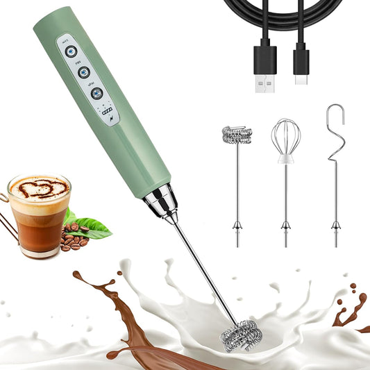 "Create magic frothy drinks with the Nahida Granite Green Milk Frother Wand! 🌿☕️ #CoffeeLovers #FrotherMagic"